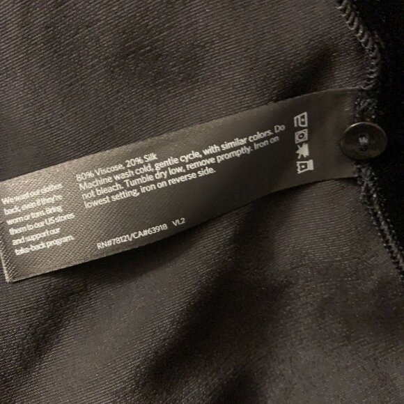 New Eileen Fisher Velvet Crew Neck Knee Length Holiday Dress Black Sz XS - Picture 10 of 10